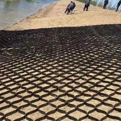 道路建設 質感・孔状の砂岩格子を持つHDPEジオセル