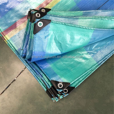 80gm~200gm ストライプスタイル 青いPE テンプレートシート 100% 防水屋根カバー