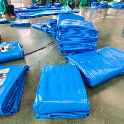 2024 PE タールパウリン ストライプ HDPE 織物 防水 青色ポリタール 屋外農業用